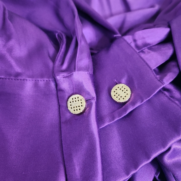 Zara nwt Satin effect wrap dress mini purple M - Picture 9 of 14